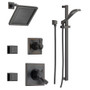 Delta Monitor 17 Series Dual Function Pressure Balanced Shower System with Integrated Volume Control, Shower Head, 2 Body Sprays and Hand Shower - Includes Rough-In Valves - Venetian Bronze