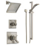 Delta TempAssure 17T Series Thermostatic Shower System with Integrated Volume Control, Shower Head, and Hand Shower - Includes Rough-In Valves - Brilliance Stainless