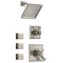 Delta TempAssure 17T Series Thermostatic Shower System with Integrated Volume Control, Shower Head, and 3 Body Sprays - Includes Rough-In Valves - Brilliance Stainless