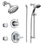 Delta Monitor 14 Series Single Function Pressure Balanced Shower System with Shower Head, 2 Body Sprays and Hand Shower - Includes Rough-In Valves - Chrome