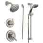 Delta Monitor 17 Series Dual Function Pressure Balanced Shower System with Integrated Volume Control, Shower Head, and Hand Shower - Includes Rough-In Valves - Brilliance Stainless