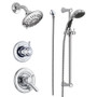 Delta Monitor 17 Series Dual Function Pressure Balanced Shower System with Integrated Volume Control, Shower Head, and Hand Shower - Includes Rough-In Valves - Chrome