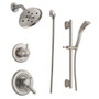 Delta Monitor 17 Series Dual Function Pressure Balanced Shower System with Integrated Volume Control, Shower Head, and Hand Shower - Includes Rough-In Valves - Brilliance Stainless