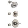 Delta Monitor 14 Series Single Function Pressure Balanced Shower System with Shower Head, and 2 Body Sprays - Includes Rough-In Valves - Brilliance Stainless