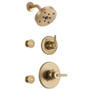 Delta Monitor 14 Series Single Function Pressure Balanced Shower System with Shower Head, and 2 Body Sprays - Includes Rough-In Valves - Champagne Bronze