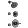 Delta Monitor 14 Series Single Function Pressure Balanced Shower System with Shower Head, and 2 Body Sprays - Includes Rough-In Valves - Venetian Bronze