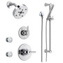 Delta Monitor 14 Series Single Function Pressure Balanced Shower System with Shower Head, 2 Body Sprays and Hand Shower - Includes Rough-In Valves - Chrome