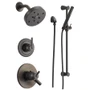 Delta Monitor 17 Series Dual Function Pressure Balanced Shower System with Integrated Volume Control, Shower Head, and Hand Shower - Includes Rough-In Valves - Venetian Bronze