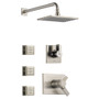 Delta TempAssure 17T Series Thermostatic Shower System with Integrated Volume Control, Shower Head, and 3 Body Sprays - Includes Rough-In Valves - Brilliance Stainless