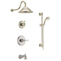 Delta Monitor 14 Series Pressure Balanced Tub and Shower System with Shower Head, Hand Shower, and Slide Bar - Includes Rough-In Valves - Brilliance Polished Nickel