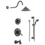 Delta Monitor 17 Series Pressure Balanced Tub and Shower System with Volume Control, Shower Head, Hand Shower, and Slide Bar - Includes Rough-In Valves - Venetian Bronze