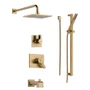 Delta Monitor 17 Series Pressure Balanced Tub and Shower System with Volume Control, Shower Head, Hand Shower, and Slide Bar - Includes Rough-In Valves - Champagne Bronze