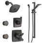 Delta Monitor 17 Series Dual Function Pressure Balanced Shower System with Integrated Volume Control, Shower Head, 2 Body Sprays, Hand Shower and Valves - Venetian Bronze