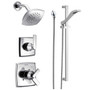 Delta Monitor 17 Series Dual Function Pressure Balanced Shower System with Integrated Volume Control, Shower Head, and Hand Shower and Rough-In Valves - Chrome