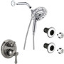 Delta Cassidy Pressure Balanced Shower System with Shower Head, Shower Arm, Hand Shower, Bodysprays, Hose, Valve Trim and MultiChoice Rough-In- Chrome