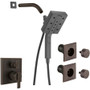 Delta Ara Pressure Balanced Shower System with Shower Head, Shower Arm, Hand Shower, Bodysprays, Hose, Valve Trim and MultiChoice Rough-In-Venetian Bronze