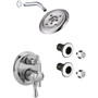 Delta Cassidy Pressure Balanced Shower System with Shower Head, Shower Arm, Bodysprays, Valve Trim and MultiChoice Rough-In-Chrome