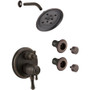 Delta Cassidy Pressure Balanced Shower System with Shower Head, Shower Arm, Bodysprays, Valve Trim and MultiChoice Rough-In- Venetian Bronze