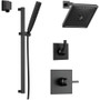 Delta Monitor 14 Series Single Function Pressure Balanced Shower System with Shower Head, and Hand Shower - Includes Rough-In Valves  - Matte Black