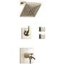 Delta Monitor 17 Series Dual Function Pressure Balanced Shower System with Integrated Volume Control, Shower Head, and 2 Body Sprays - Includes Rough-In Valves - Brilliance Polished Nickel