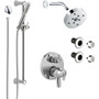 Delta Trinsic Pressure Balanced Shower System with Shower Head, Shower Arm, Hand Shower, Slide Bar, Bodysprays, Hose, Valve Trim and MultiChoice Rough-In -  Chrome