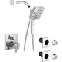 Delta Ara Pressure Balanced Shower System with Shower Head, Shower Arm, Hand Shower, Bodysprays, Hose, Valve Trim and MultiChoice Rough-In - Chrome