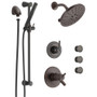 Delta TempAssure 17T Series Thermostatic Shower System with Integrated Volume Control, Shower Head, 3 Body Sprays and Hand Shower - Includes Rough-In Valves - Venetian Bronze