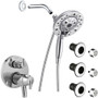 Delta Trinsic Thermostatic Shower System with Shower Head, Shower Arm, Hand Shower, Bodysprays, Hose, Valve Trim and MultiChoice Rough-In - Chrome