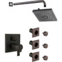 Delta Ara Thermostatic Shower System with Shower Head, Shower Arm, Bodysprays, Valve Trim and MultiChoice Rough-In  -  Venetian Bronze