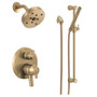 Delta Trinsic Pressure Balanced Shower System with Shower Head and Hand Shower - Includes Rough-In - Champagne Bronze