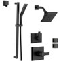 Delta Monitor 14 Series Single Function Pressure Balanced Shower System with Shower Head, 2 Body Sprays and Hand Shower - Includes Rough-In Valves -  Matte Black