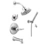 Delta Bowery Monitor 14 Series Single Function Pressure Balanced Tub and Shower System with Shower Head and Hand Shower - Includes Rough-In Valves - Chrome