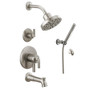 Delta Bowery Monitor 17 Series Pressure Balanced Tub and Shower System with Integrated Volume Control, Shower Head and Hand Shower - Includes Rough-In Valves - Brilliance Stainless