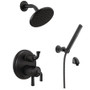 Delta Kayra 17 Series Pressure Balanced Shower System with Integrated Volume Control, Shower Head and Hand Shower - Includes Rough-In Valve  -  Matte Black