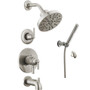 Delta Saylor Monitor 17 Series Dual Function Pressure Balanced Tub and Shower System with Integrated Volume Control, Shower Head, and Hand Shower - Includes Rough-In Valves - Brilliance Stainless