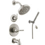 Delta Saylor Monitor 14 Series Single Function Pressure Balanced Tub and Shower System with Shower Head and Hand Shower - Includes Rough-In Valves - Brilliance Stainless