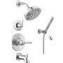 Delta Saylor Monitor 14 Series Single Function Pressure Balanced Tub and Shower System with Shower Head and Hand Shower - Includes Rough-In Valves - Chrome