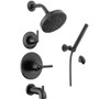 Delta Saylor Monitor 14 Series Single Function Pressure Balanced Tub and Shower System with Shower Head and Hand Shower - Includes Rough-In Valves -  Matte Black