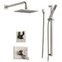 Delta Monitor 17 Series Dual Function Pressure Balanced Shower System with Integrated Volume Control, Shower Head, and Hand Shower - Includes Rough-In Valves - Brilliance Stainless