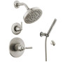 Delta Saylor Monitor 14 Series Single Function Pressure Balanced Shower System with Shower Head and Hand Shower - Includes Rough-In Valves -  Brilliance Stainless