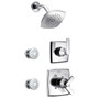 Delta Monitor 17 Series Dual Function Pressure Balanced Shower System with Integrated Volume Control, Shower Head, and 2 Body Sprays and Rough-In Valves - Chrome