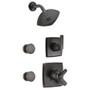 Delta Monitor 17 Series Dual Function Pressure Balanced Shower System with Integrated Volume Control, Shower Head, and 2 Body Sprays and Rough-In Valves - Venetian Bronze