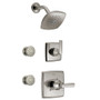 Delta Monitor 14 Series Single Function Pressure Balanced Shower System with Shower Head, and 2 Body Sprays - Includes Rough-In Valves -  Brilliance Stainless
