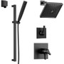 Delta TempAssure 17T Series Thermostatic Shower System with Integrated Volume Control, Shower Head, and Hand Shower - Includes Rough-In Valve -  Matte Blacks
