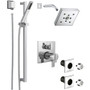 Delta Ara Pressure Balanced Shower System with Shower Head, Shower Arm, Hand Shower, Slide Bar, Bodysprays, Hose, Valve Trim and MultiChoice Rough-In - Chrome