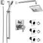 Delta Ara Thermostatic Shower System with Shower Head, Shower Arm, Hand Shower, Slide Bar, Bodysprays, Hose, Valve Trim and MultiChoice Rough-In - Chrome