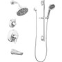 Delta Galeon Monitor 17 Series Dual Function Pressure Balanced Tub and Shower System with Integrated Volume Control, Shower Head, and Hand Shower - Includes Rough-In Valves -  Lumicoat Chrome