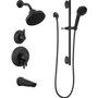 Delta Galeon Monitor 17 Series Dual Function Pressure Balanced Tub and Shower System with Integrated Volume Control, Shower Head, and Hand Shower - Includes Rough-In Valves - Matte Black