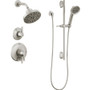 Delta Galeon Monitor 17 Series Dual Function Pressure Balanced Shower System with Integrated Volume Control, Shower Head, and Hand Shower - Includes Rough-In Valves -  Lumicoat Stainless