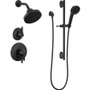 Delta Galeon Monitor 17 Series Dual Function Pressure Balanced Shower System with Integrated Volume Control, Shower Head, and Hand Shower - Includes Rough-In Valves -  Matte Black